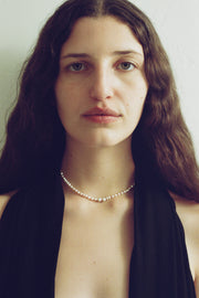 Mermaid Pearl Necklace in Red Silk, 16in - Sophie Buhai