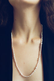 Mermaid Pearl Necklace in Red Silk, 24in - Sophie Buhai